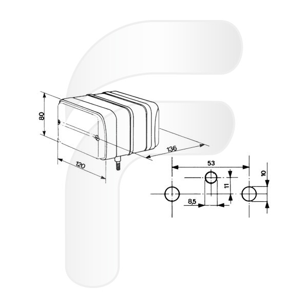 DOUBLE SIDED FRONT-REAR COMBINED LIGHT